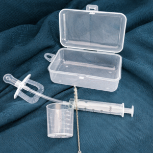 Dosificador de medicamentos para bebés Bubuloon con jeringa, chupete y estuche